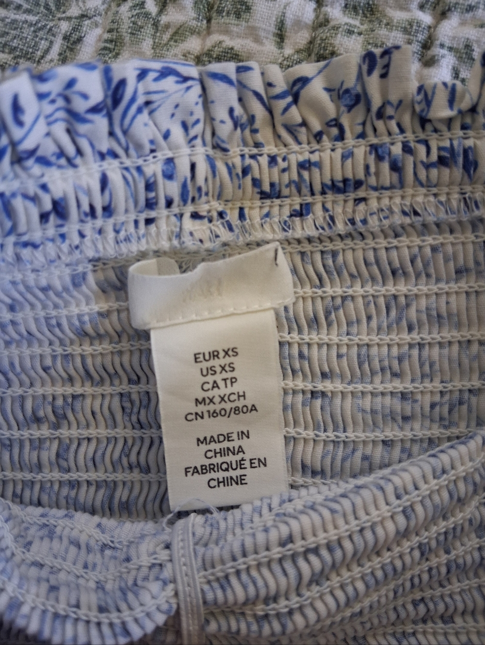 H&M White & Blue Floral Dress Cotton - Picture 5 of 6